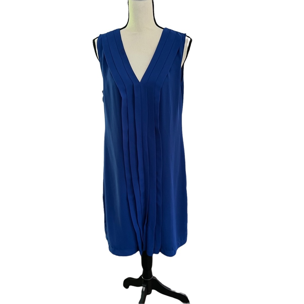 NWT Max Studio Electric Blue Sleeveless Pleated Dress